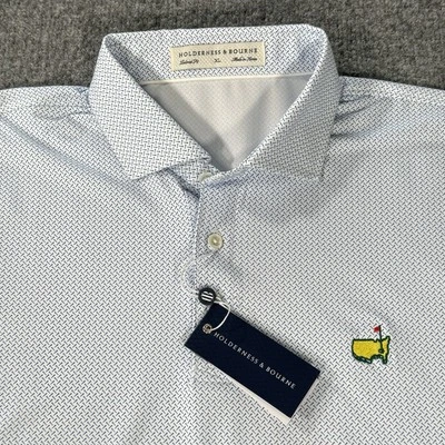Camisa polo masculina Holderness & Bourne XL Masters torneio de golfe Augusta nova com etiquetas - Imagem 1 de 4