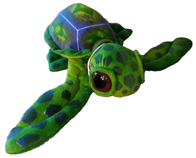 Vintage Fiesta Sea Turtle Plush Brown Big Eyes Stuffed Animal Toy - Image 1 of 4