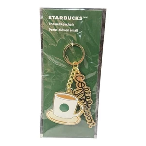 Starbucks Emaille Schlüsselanhänger Kaffeetasse Kaffee Person Schriftzug Anhänger NEU - Bild 1 von 3