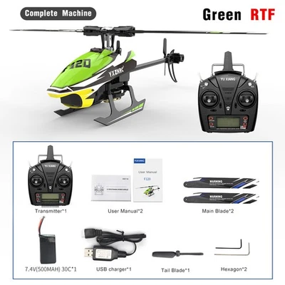 ​YXZNRC F120 RC Helicopter 2.4G 6CH 6-Axis Gyro 3D Brushless Motor Flybarless - Image 1 of 4