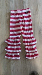 Matilda Jane Girls’ Red & Pink Striped Ruffle Pants Size 6 - Picture 1 of 3