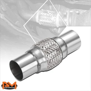 Tubo de escape flexible universal de acero inoxidable de doble trenza de 8" de longitud 2,25" OD - Imagen 1 de 6