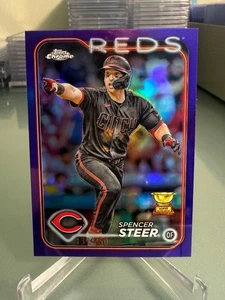 Copa de novato Spencer Steer 2024 Topps cromo púrpura refractor/250 Cincinnati Reds - Imagen 1 de 2