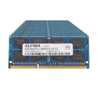 10X New Elpida 4GB 2Rx8 PC3-10600 Memory RAM SO-DIMM Laptop DDR3 1333Mhz Intel - Image 1 of 4