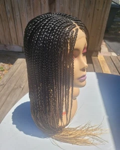Box braids Wig For Black Women, Lace Front Long Single Braided Wig, African Wig - Picture 1 of 5