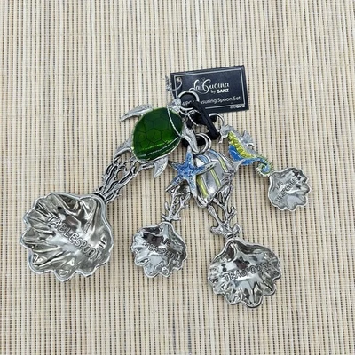 Juego de cuchara medidora de cuatro piezas La Cucina de Ganz vida marina tortuga caballito de mar pez Foto 1 de 4