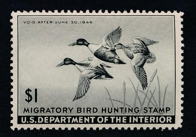 UNITED STATES (US) RW12 MINT VF HINGED $1 BLACK - Image 1 of 2