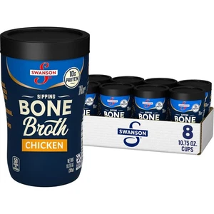 Swanson Schlürfen Hühnerknochenbrühe, 10,75 Unzen Mikrowelle Tasse (8er Pack)  - Bild 1 von 7