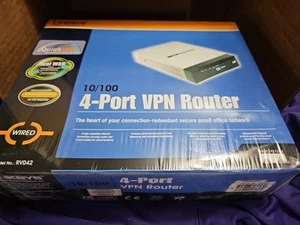 Routeur VPN double WAN Linksys RV042 4' ports LAN neuf sous emballage rétractable - Photo 1/3
