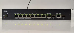 CISCO SG350-10 10-PORT GIGABIT MANAGED SWITCH W/POWER SUPPLY - Picture 1 of 9