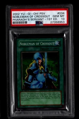 YUGIOH PSA 10 Nobleman of Crossout PSV-034 Super Rare 1st Edition  - Image 1 of 2