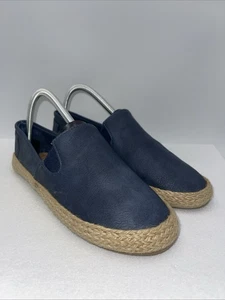 Seven 7 Damengröße 8 Loafer Kapverde flache bequeme marineblaue Kunstleder-Slipper - Bild 1 von 8