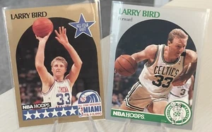Larry Bird 1990-91 Hoops #39 und #2 Boston Celtics 2 Karten Lot - Bild 1 von 2