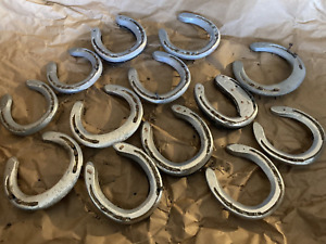 Lot of 13 Used Aluminum shoes horseshoes nails Dirty Rusty Crafts