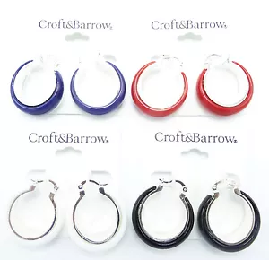 Fun & Colorful New Summer Hoop Earrings in Red,Blue,Black & White NWT #E1252 - Picture 1 of 1