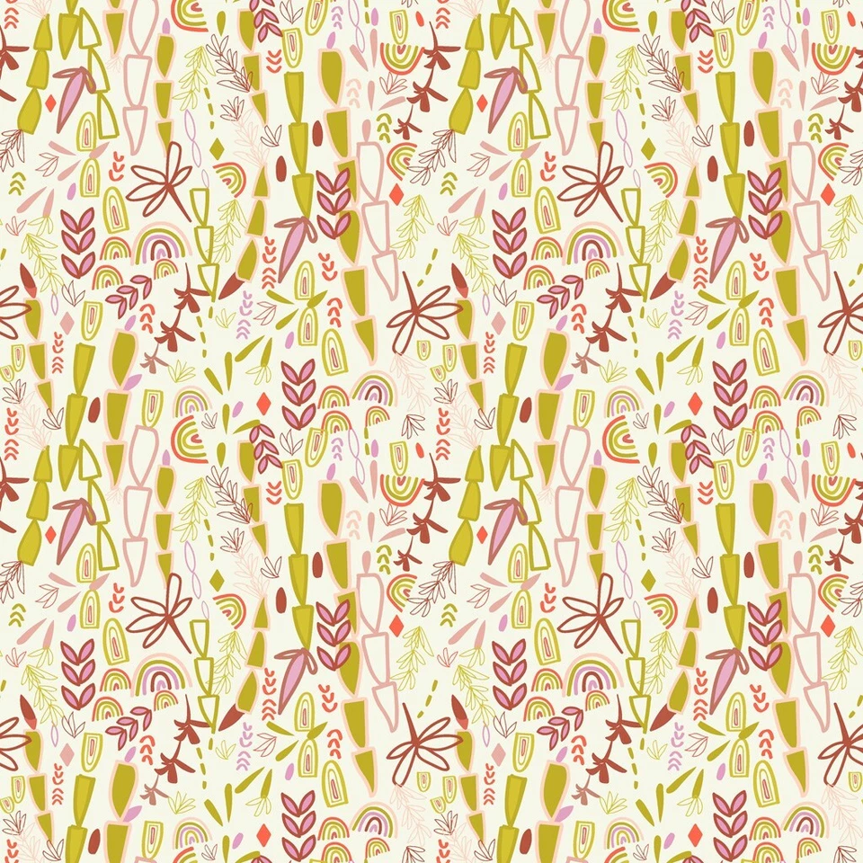 Boho Garden by Teresa Magnuson Retro Bohemian fabric BTHY half yard #9 - Image 1 of 1