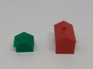 Vintage 1961 Monopoly Houses, Hotels 11 Red, 25 Green House Replacements - Picture 1 of 8