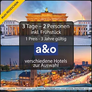 MULTI-REISESCHEIN 3 Tage zu zweit a&o Hotels Städtereise Hotelgutschein Urlaub - Bild 1 von 8
