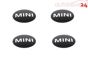 MINI COOPER WHEEL CAP CENTER EMBLEM COOPER MINI STICKER SET OF 4 GENUINE NEW - Picture 1 of 3