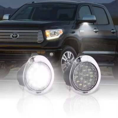 White 18-LED Side View Under Mirror Puddle Light for Toyota Tundra Sequoia 07-20 — 第 1/4 张图片