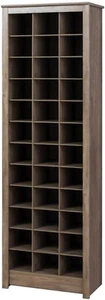 Gray Tall Storage Cabinet, Shoe Cabinet, Entryway Furniture with 36 Shoe Cubbies - Picture 1 of 6