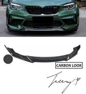 BMW M2 F87 Competition Front Splitter Lip Valance Spoiler Carbon Look 2015+ - Picture 1 of 4
