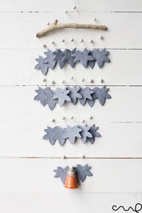 Campana de viento de cerámica azul hecha a mano hermoso sonido decoración de jardín de arce M25BO - Imagen 1 de 5