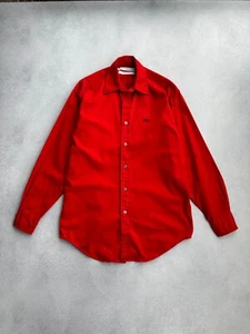 Vintage Saint Laurent Jeans Red Buttons Classic Mens Shirt Sz S - Picture 1 of 11