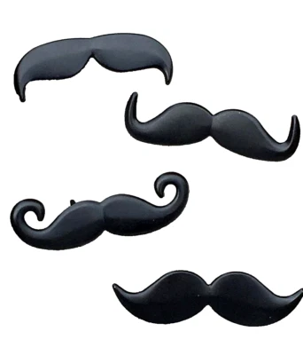 RECUERDOS Brads Decorativos - BIGOTE NEGRO - 36 piezas Foto 1 de 4