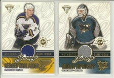 2002-03 Pacific PS TITANIUM SERGEI VARLAMOV JERSEY #60 Game Used Authentic Blues