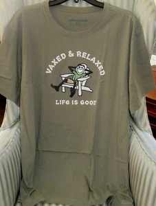NUEVA CON ETIQUETAS CAMISETA TRITURADORA LIFE IS GOOD MEN S/S .ADIRONDACK JAKE...VAXED AND RELAXED"" (XXL) - Imagen 1 de 2