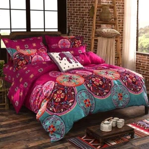 Shatex Boho Comforter Sets Soft Floral Bedding Sets with Pillow Shams T/Q/K Size - Picture 1 of 21