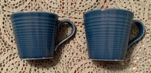 Royal Doulton Maze Denim Blue Coffee Cups/Mugs Set of 2 - Picture 1 of 7