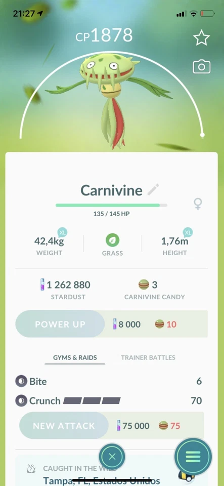 Carnivine Pokemon Gen4 Go Same day Southeast USA Regional Pokémon Sinnoh - Image 1 of 1