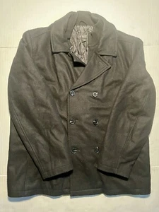 INC International Concepts XXL Black Mens Peacoat Jacket Preowned - Picture 1 of 5