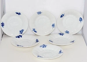 Royal Copenhagen Blue Flowers Angular Saucers for Bouillon Cup X-5 MINT 10/8608 - Picture 1 of 13