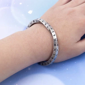 Vintage Mobius Bracelet Stainless Steel Viking Rune Cuff Bangles Jewelry Gifts - Picture 1 of 13
