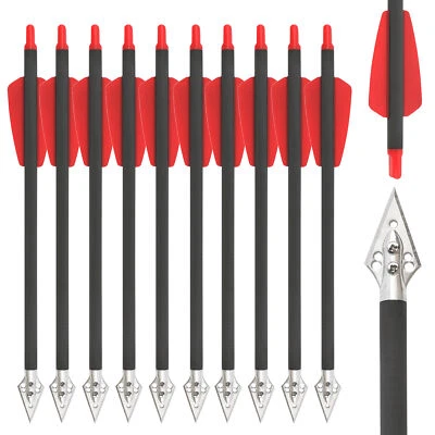 Pernos de ballesta de 8" flechas de carbono hoja puntas de caza ballesta de pistola pernos caza