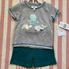 NWT Sterling Baby 2 Piece Boys Shirt and Short Set Ocean Theme 12 Months 12M
