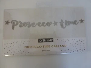 Prosecco Time Garland Silver Glittered Garland Party Decoration BRAND NEW - Picture 1 of 2