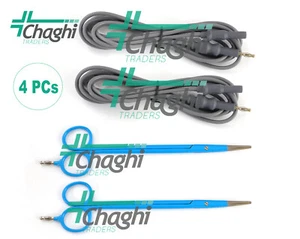 Tijeras monopolares Metzbaum curvas 7,5" 4 mm conector cable de silicona 3 metros 4 piezas - Imagen 1 de 6