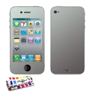 STICKER AUTOCOLLANT iPHONE 4 4S DESIGN MAT 3D GRIS FULL BODY - Photo 1 sur 1