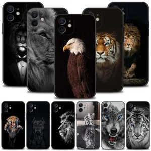 Wolf Dog Cat Bird Lion Tiger iPhone 13 12 11 Pro Max XS Max XR X case cover - Photo 1 sur 24