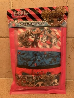 Lol Surprise Washable Kids Face Mask 3 Pack - Image 1 of 2