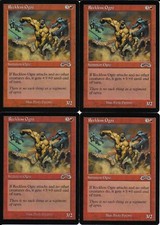 MTG: RECKLESS OGRE Exodus COMMON; played, Excellent condition x4