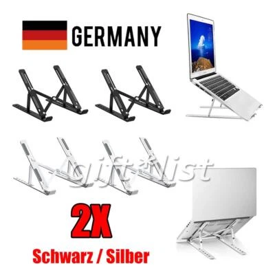 2X Metall Laptop Ständer Notebook Stander Faltbar Tischhalter Winkel Einstellbar - Bild 1 von 4