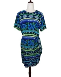 Vintage Prophecy by Sag Harbor Size 12 Floral Dress Wrap Skirt Short Sleeve - Picture 1 of 7