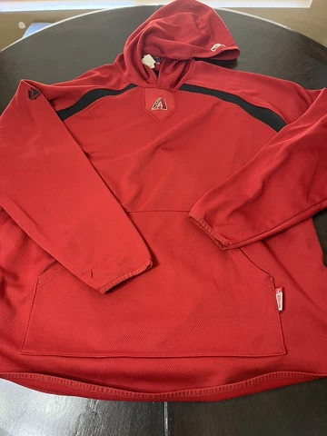 Majestic Arizona Diamondbacks Warm Up Sweatshirt Mens 2XL XXL Red ThermaBase Cover