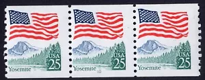 Scott #2280a Flag Over Yosemite Plate # Coil (PNC3) of 3 Stamps - MNH P#10 #2 - Picture 1 of 2