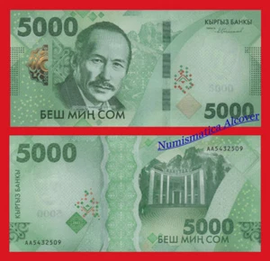 KIRGUISTAN KYRGYZSTAN 5000 Som 2023 Pick NEW SC / UNC - Picture 1 of 1